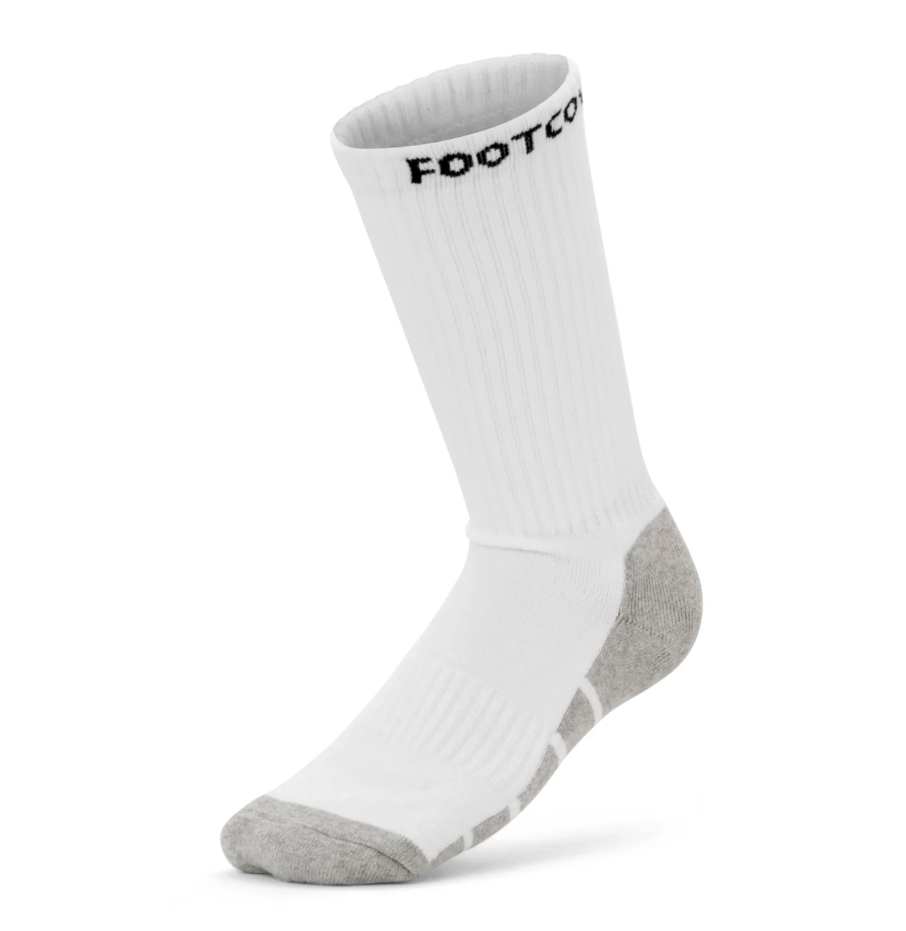Footcovr White Cushioned Crew Socks - 6 Pair