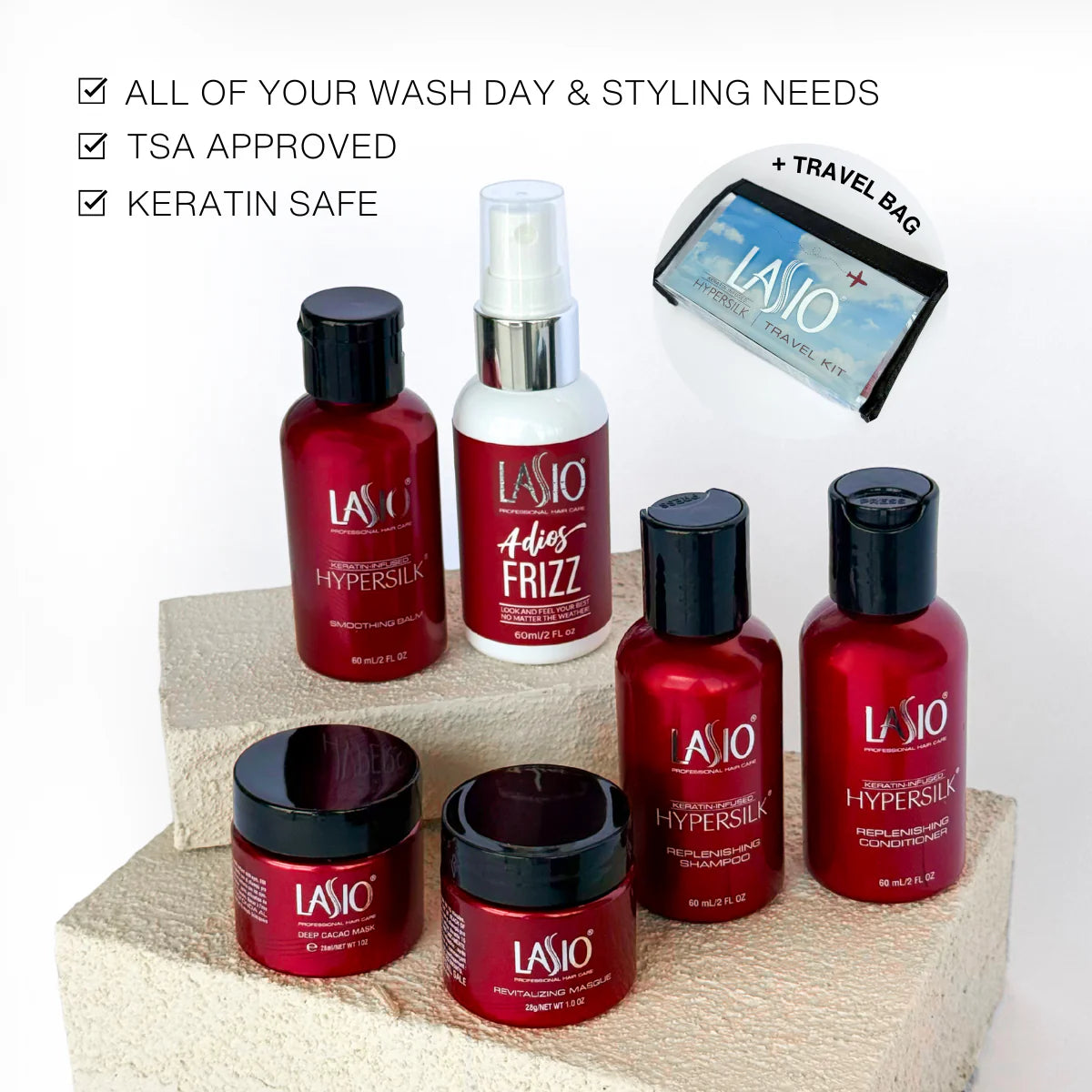 Fly Frizz-Free | Travel Kit | TSA-Approved Mini Haircare Essentials for Smooth, Frizz-Free Hair Anywhere